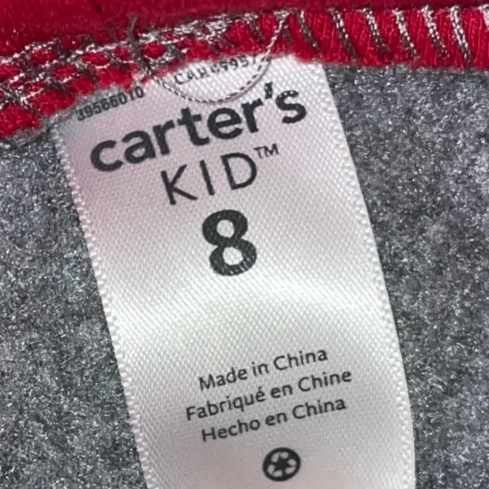 CARTER'S Boy's Grey Shark Long Sleeve Hoodie Size 8
